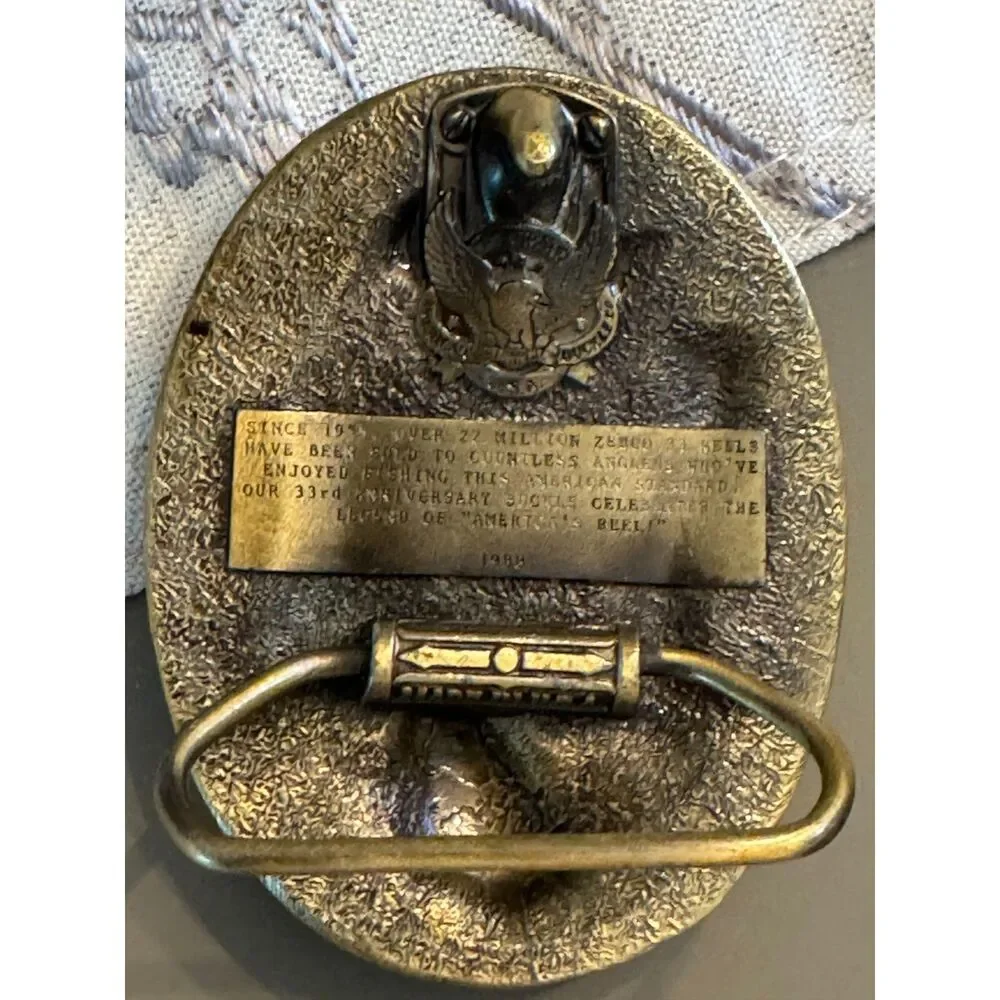Vintage 1988 Zebco 33rd anniversary Limited Edition belt buckle RARE